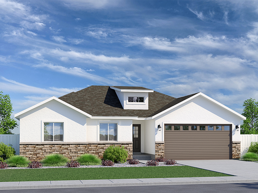 Charming single story Carver home with stone and stucco in our farmhouse elevation Charming single story Carver home with stone and stucco in our farmhouse elevation